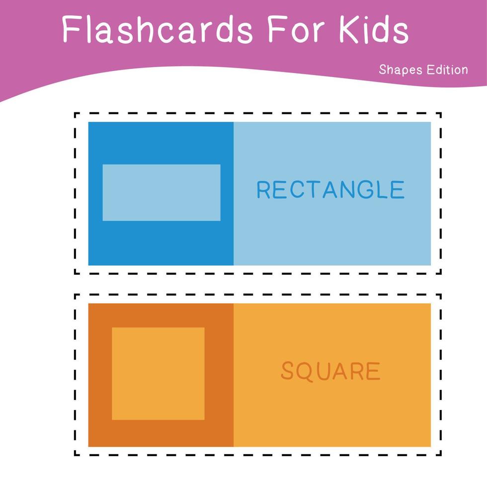 vector reeks van vormen flitskaarten. vormen flashcards editie. vormen voor peuter- onderwijs. leerzaam afdrukbare wiskunde flitskaarten.