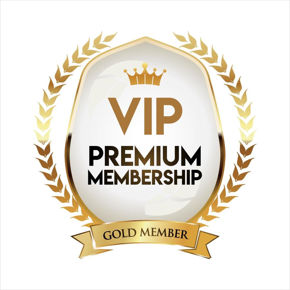 gouden badge vip gouden lid retro design vector