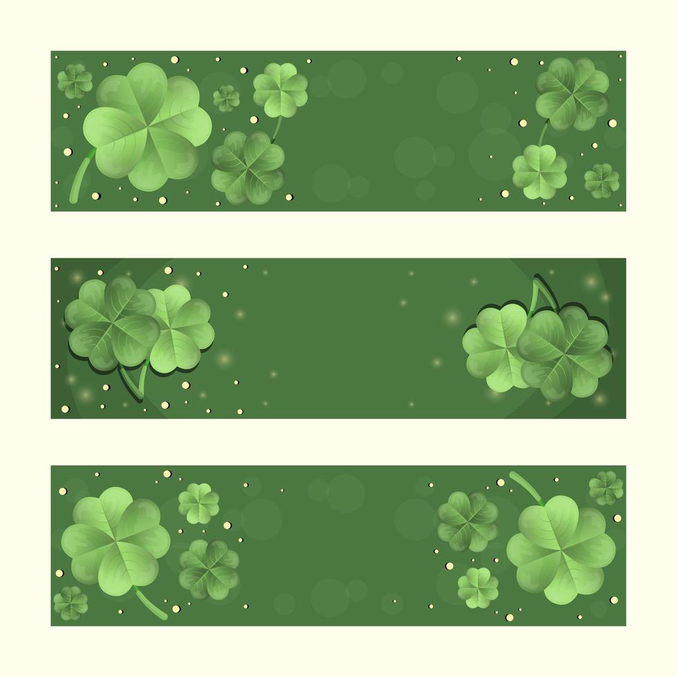 gradiënt groene klaver banner set vector