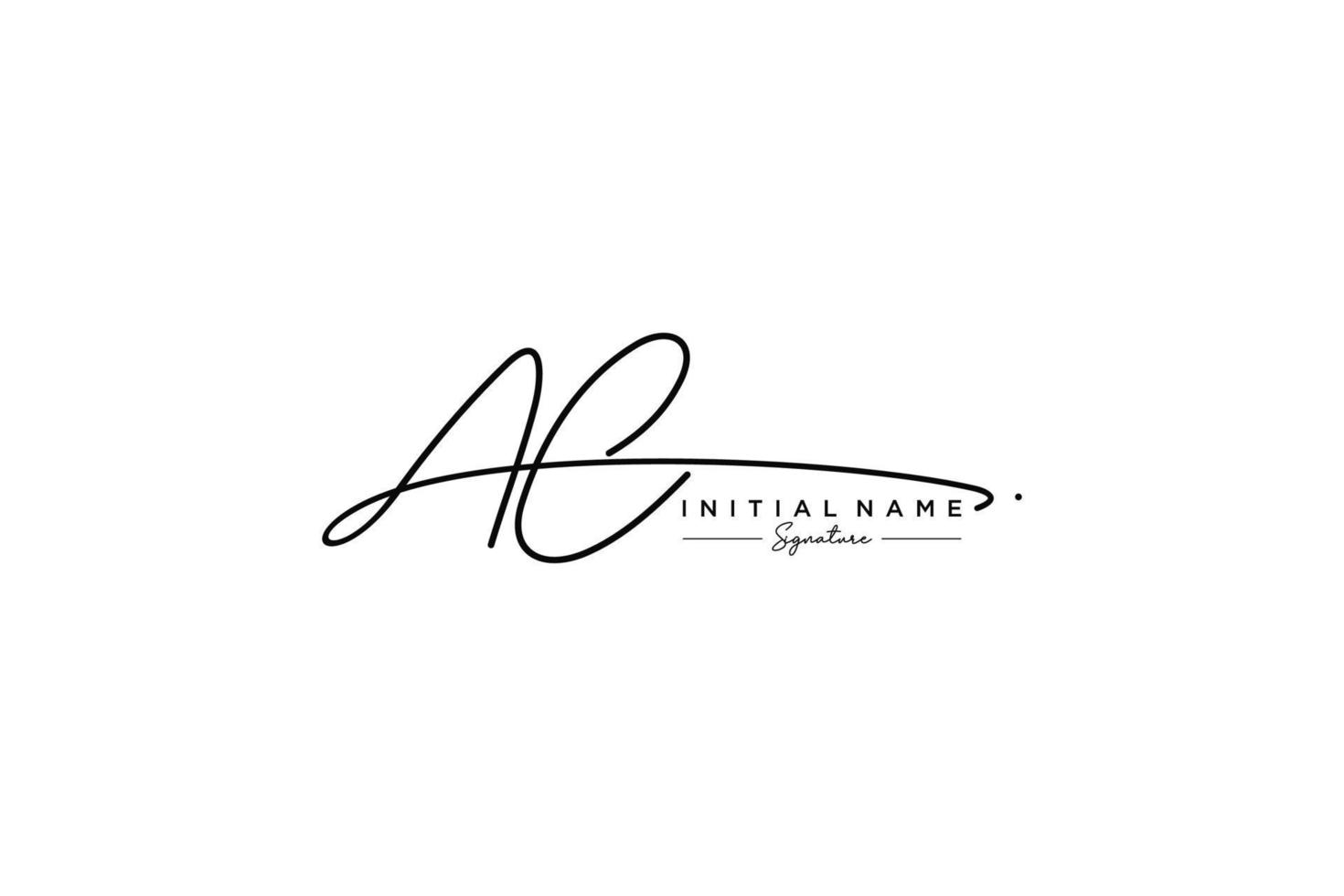 eerste ac handtekening logo sjabloon vector. hand- getrokken schoonschrift belettering vector illustratie.