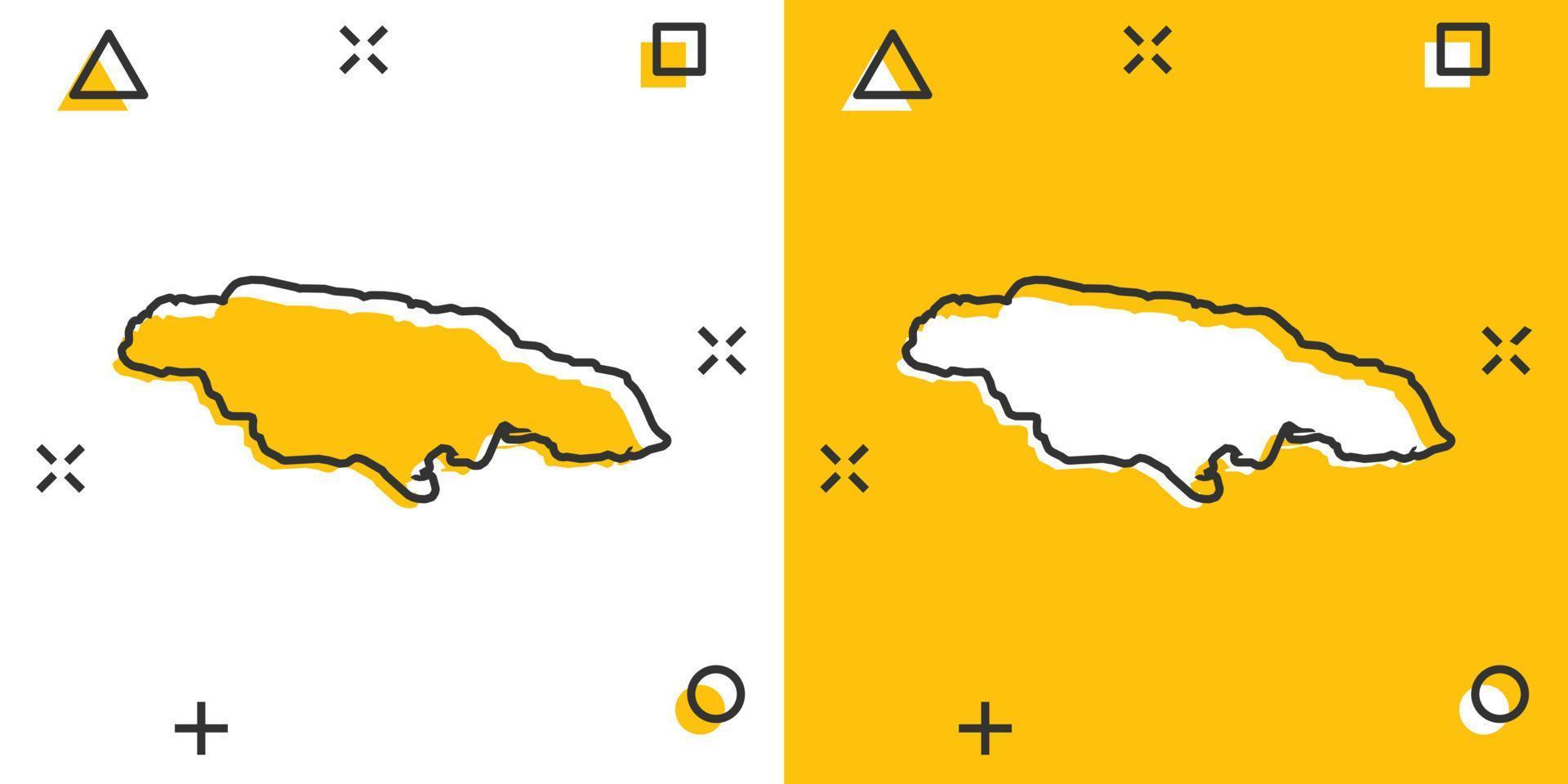 vector tekenfilm Jamaica kaart icoon in grappig stijl. Jamaica teken illustratie pictogram. cartografie kaart bedrijf plons effect concept.