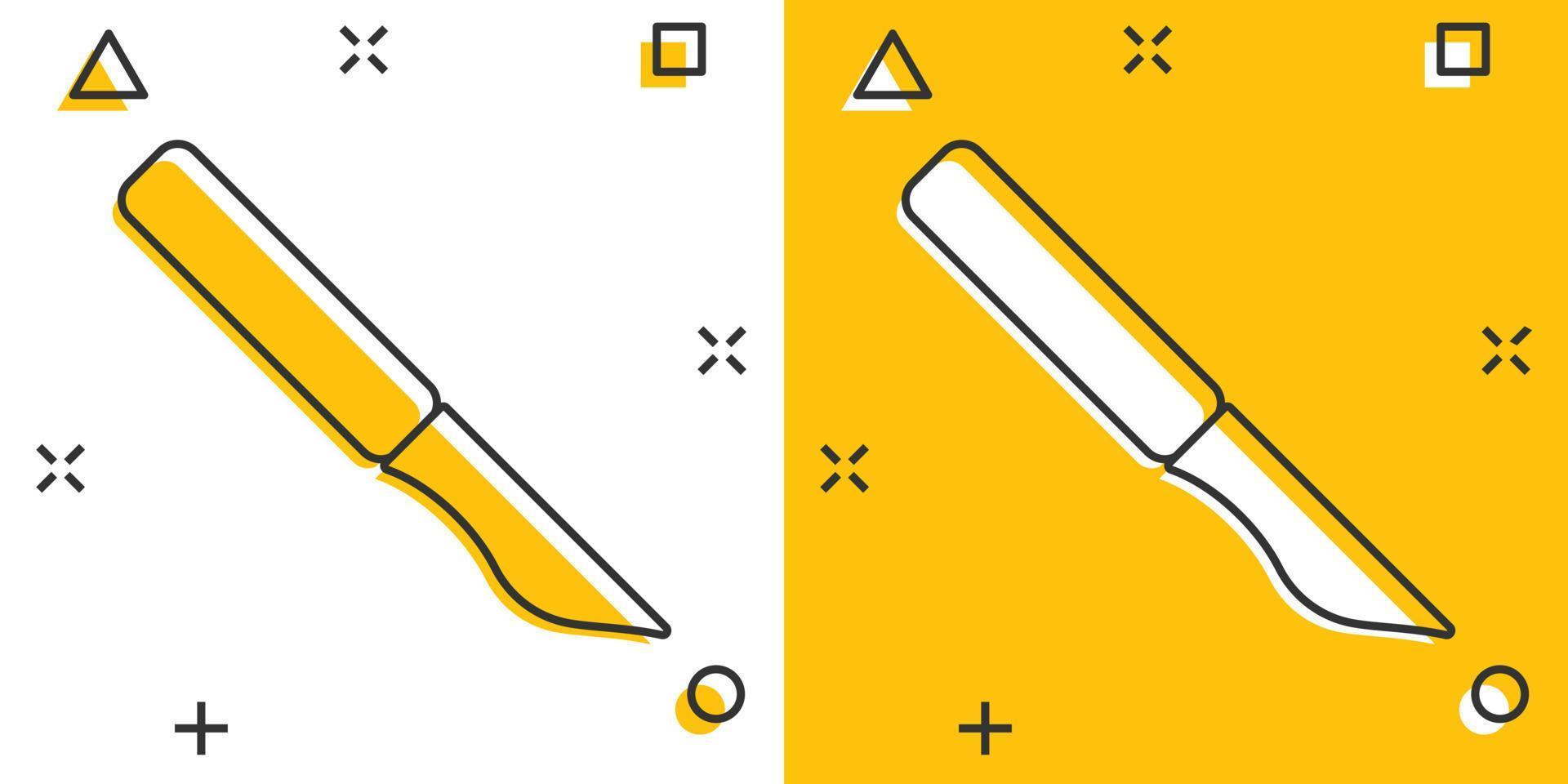 vector tekenfilm medisch scalpel icoon in grappig stijl. ziekenhuis chirurgie mes teken illustratie pictogram. scalpel bedrijf plons effect concept.