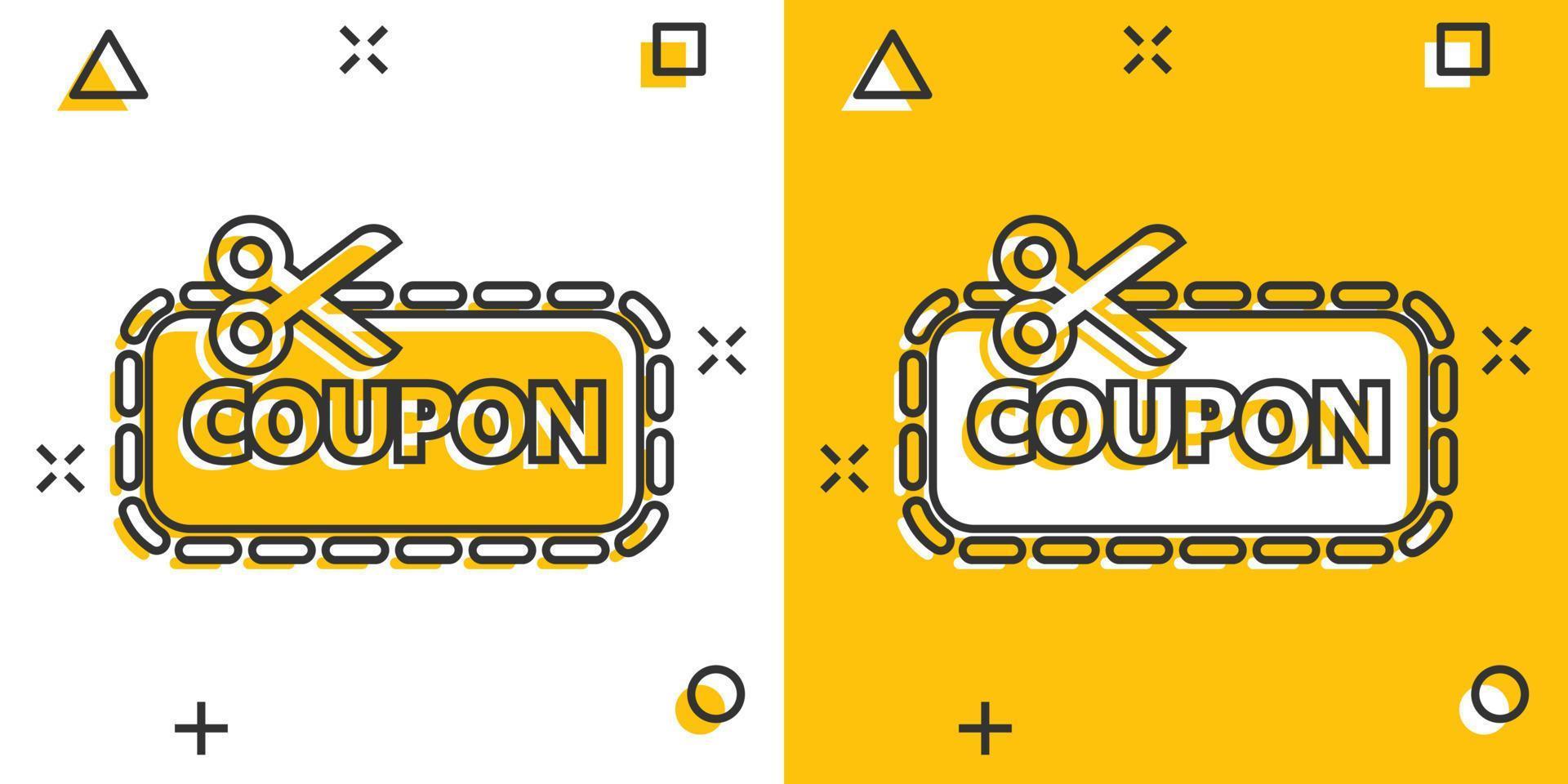 prijs coupon icoon in grappig stijl. prijs label vector tekenfilm illustratie Aan wit geïsoleerd achtergrond. uitverkoop sticker bedrijf concept plons effect.