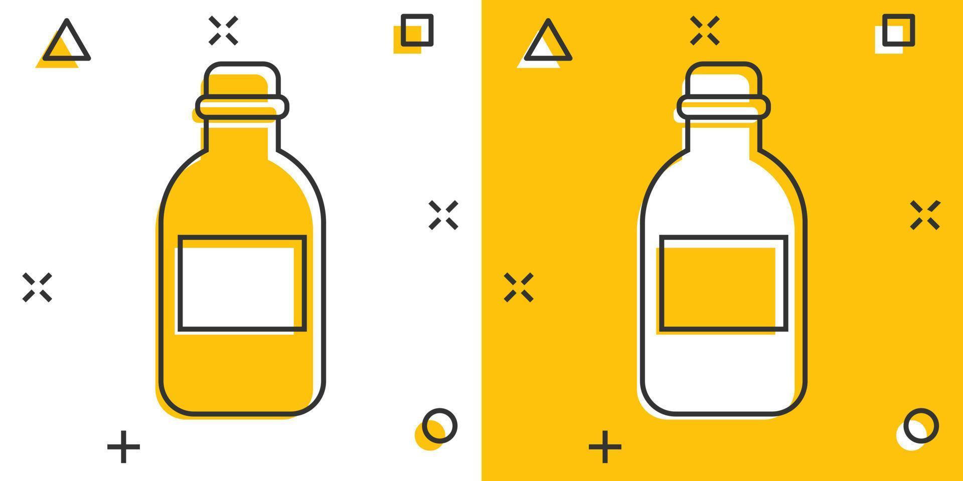 water fles icoon in grappig stijl. plastic Frisdrank fles vector tekenfilm illustratie pictogram. vloeistof water bedrijf concept plons effect.