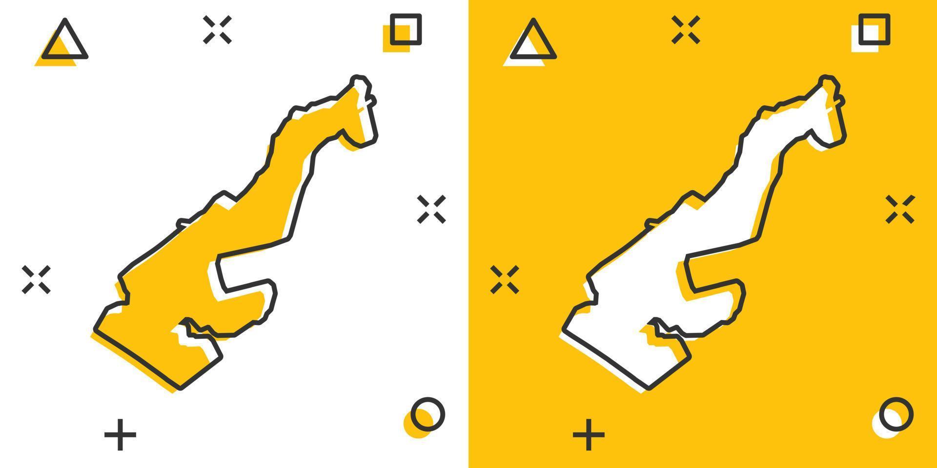 vector tekenfilm Monaco kaart icoon in grappig stijl. Monaco teken illustratie pictogram. cartografie kaart bedrijf plons effect concept.