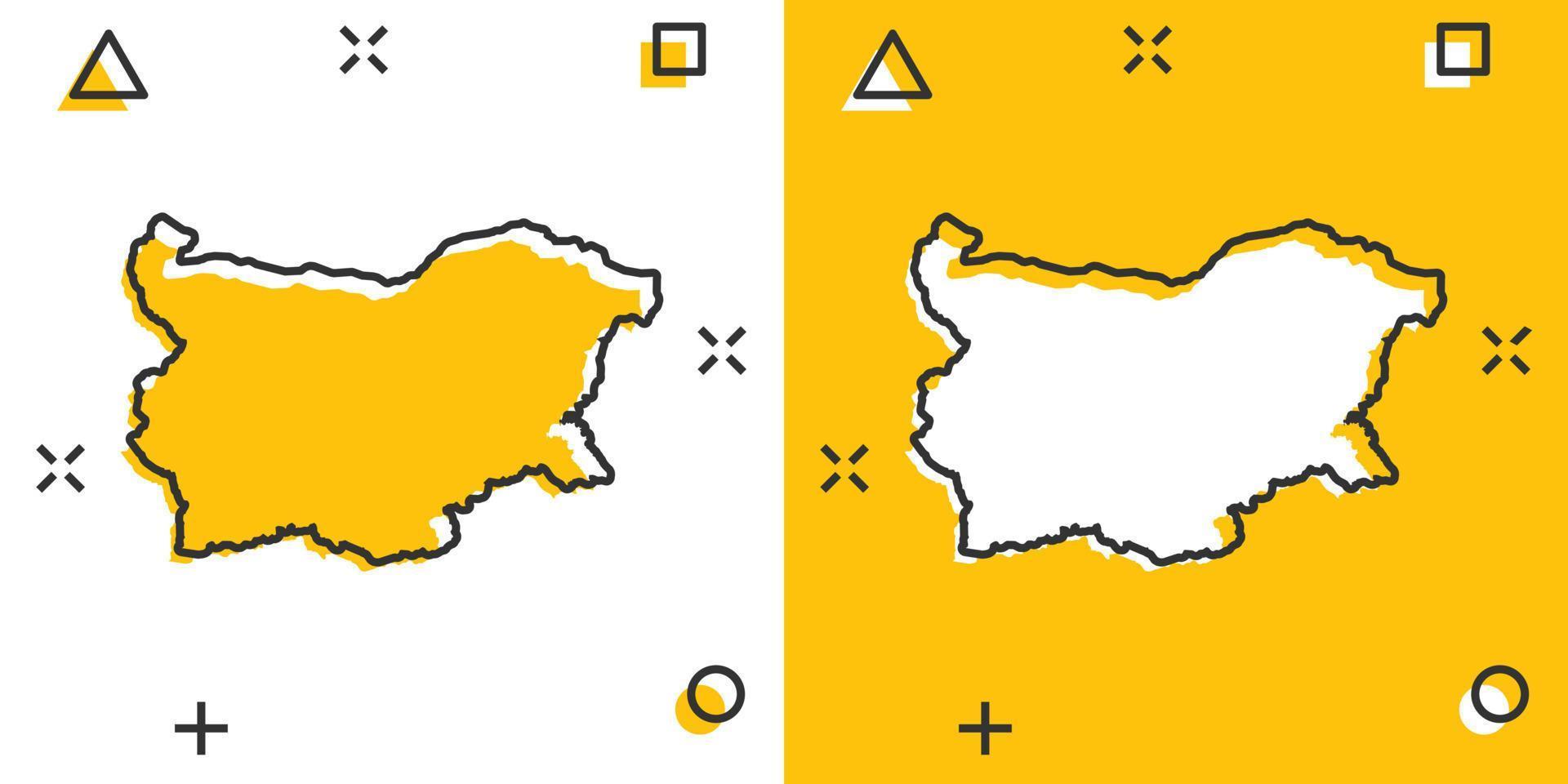 vector tekenfilm bulgarije kaart icoon in grappig stijl. bulgarije teken illustratie pictogram. cartografie kaart bedrijf plons effect concept.