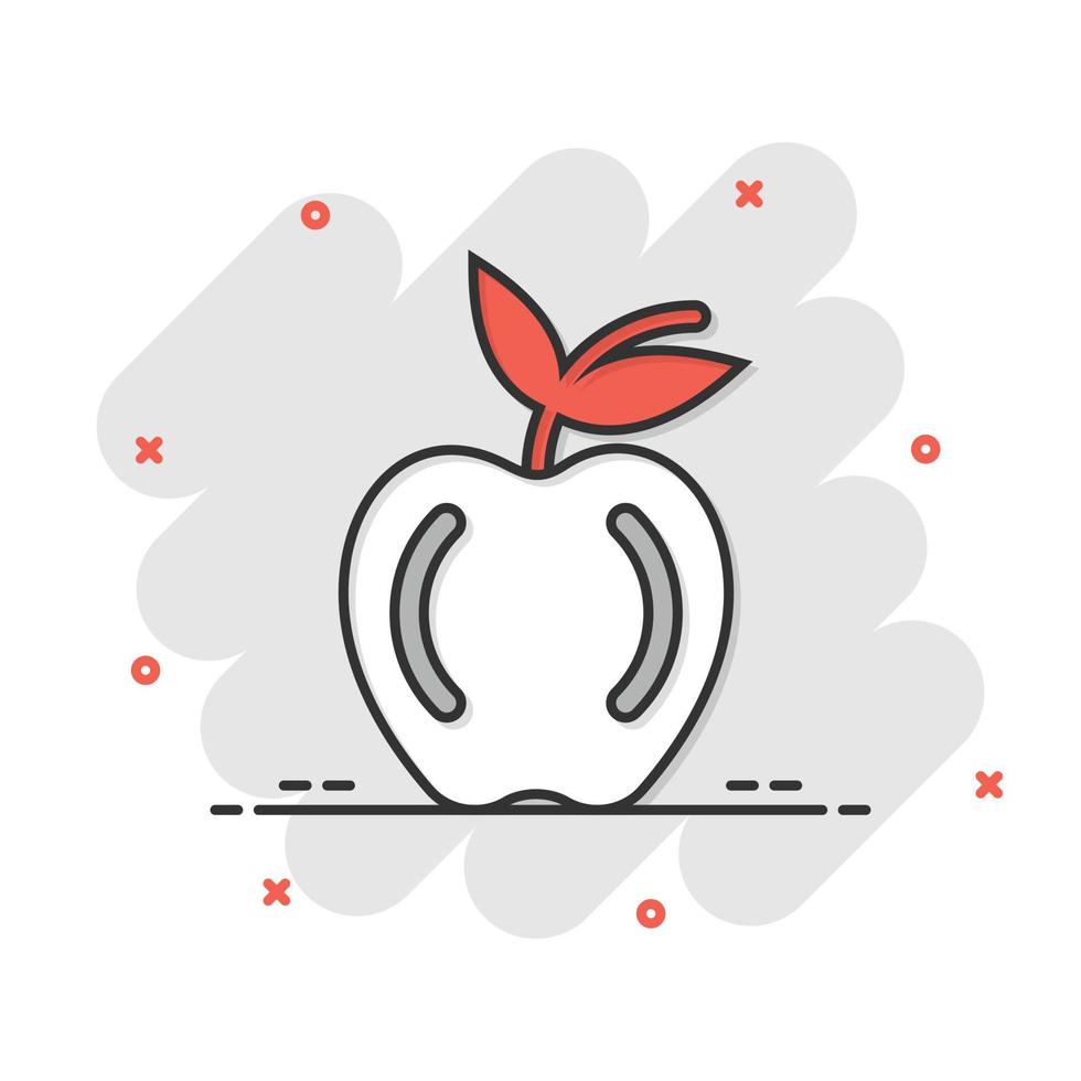 appel icoon in vlak stijl. vers fruit vector illustratie Aan wit geïsoleerd achtergrond. sappig voedsel bedrijf concept.