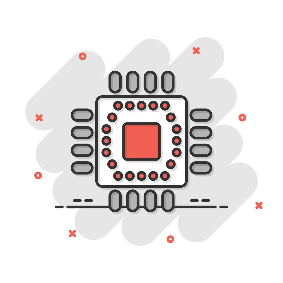 computer CPU icoon in vlak stijl. stroomkring bord vector illustratie Aan wit geïsoleerd achtergrond. moederbord spaander bedrijf concept.