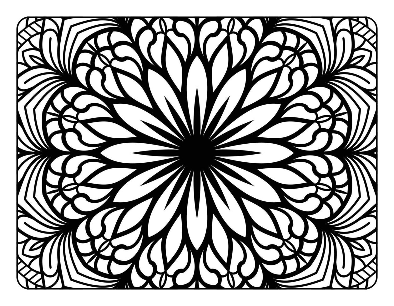 kleur bladzijde voor volwassen, kleur boek bladzijde met bloemen mandala patroon kunst, volwassen mandala kleur bladzijde voor ontspanning vector