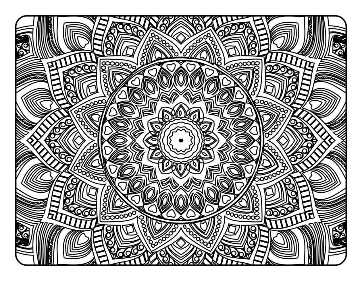 kleur bladzijde voor volwassen, kleur boek bladzijde met bloemen mandala patroon kunst, volwassen mandala kleur bladzijde voor ontspanning vector