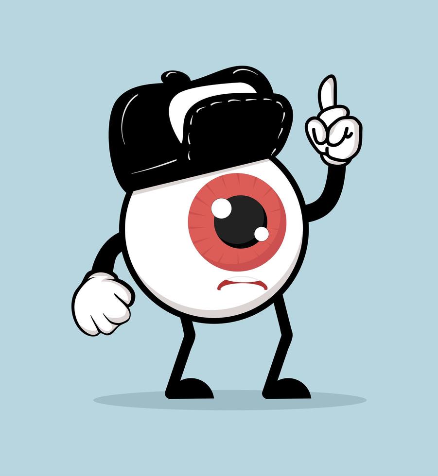 rode oogbol cartoon mascotte vector