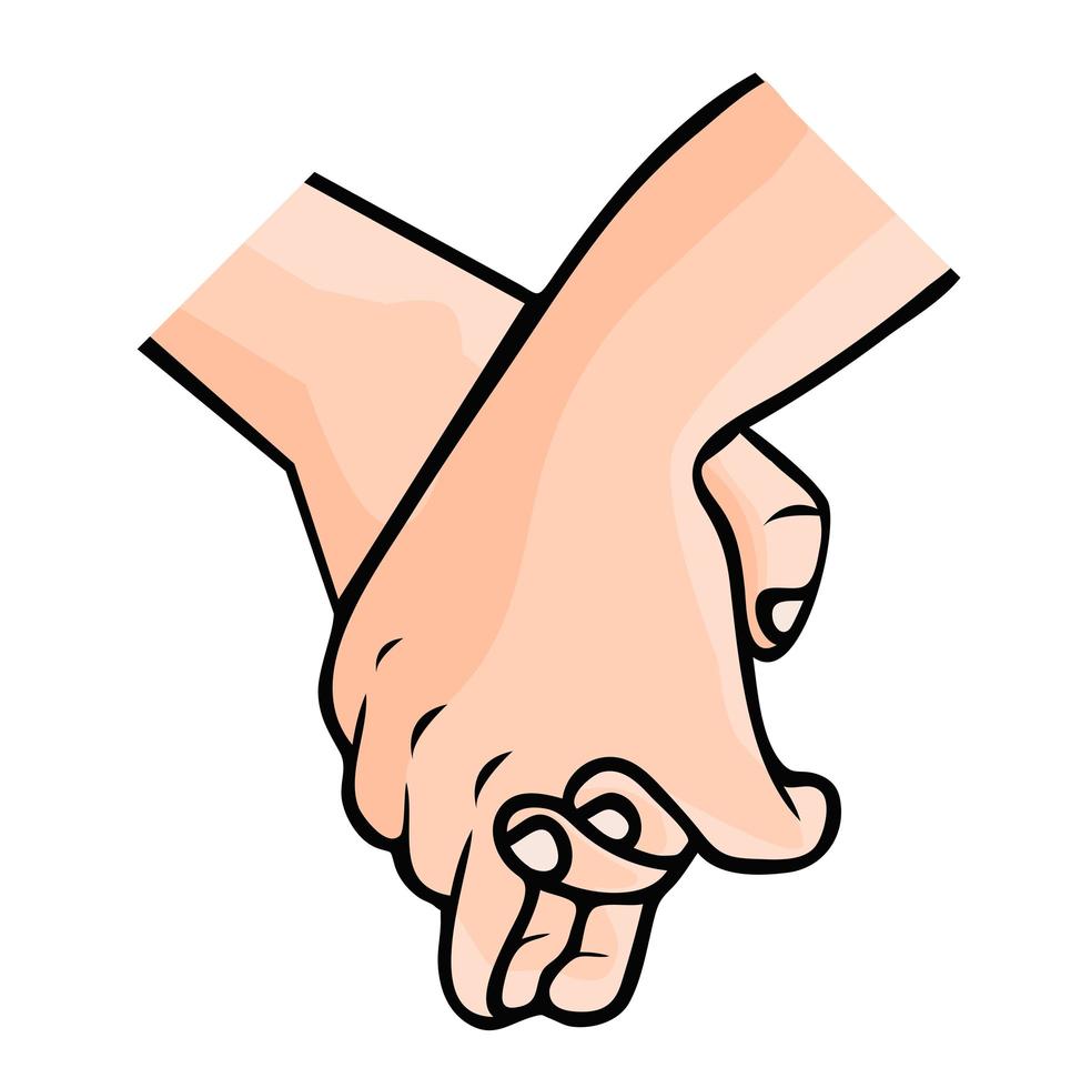 paar hand in hand vector