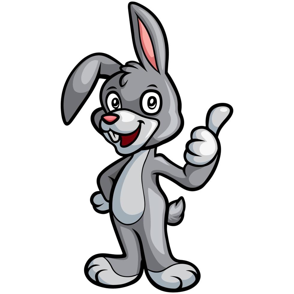 schattig konijn tekenfilm geven duimen omhoog vector