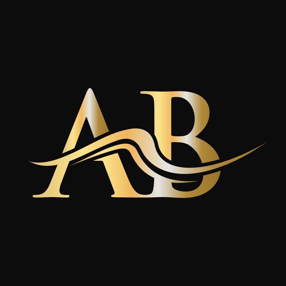 brief ab logo ontwerp monogram bedrijf en bedrijf logotype vector