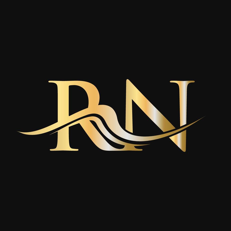 brief rn logo ontwerp monogram bedrijf en bedrijf logotype vector