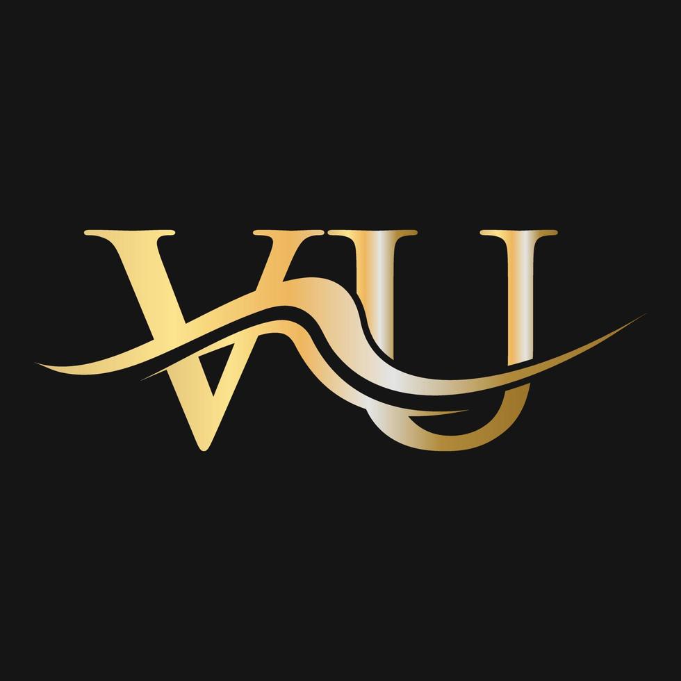 brief vu logo ontwerp sjabloon monogram bedrijf en bedrijf logotype vector