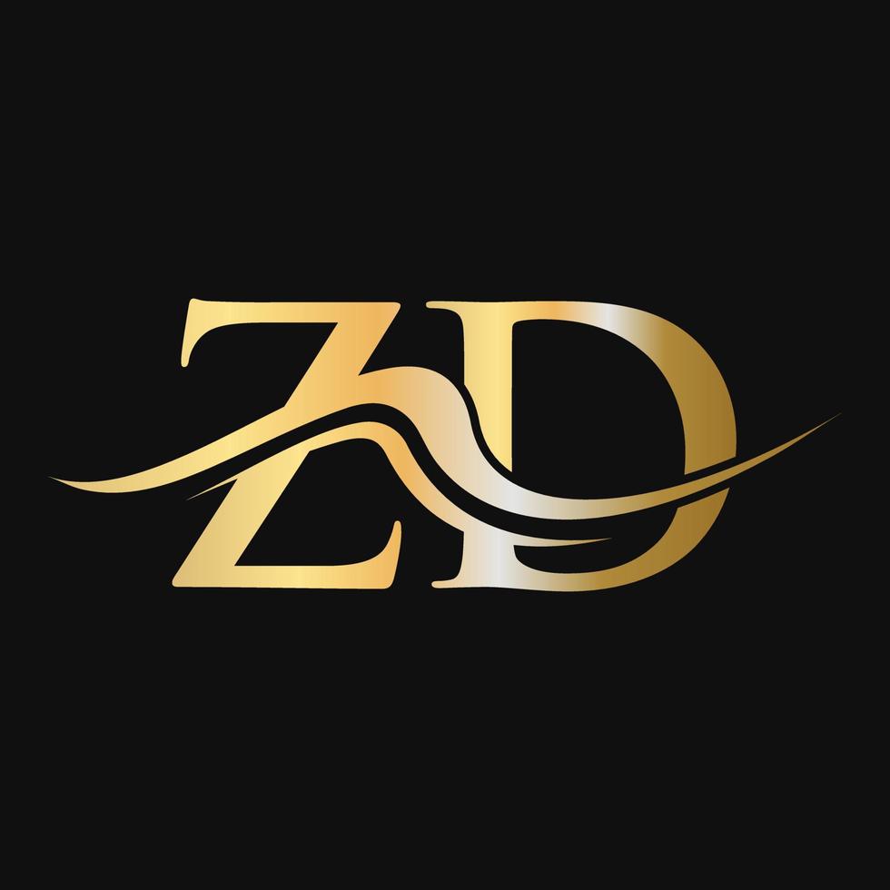 brief zd logo ontwerp sjabloon monogram bedrijf en bedrijf logotype vector