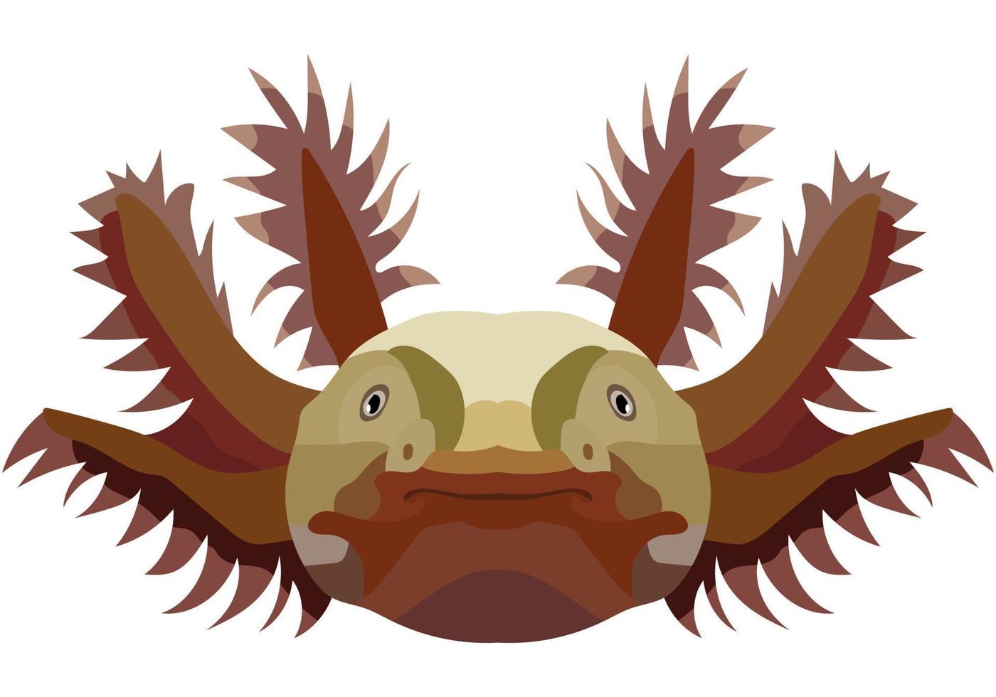 realistisch axelot gezicht. de portret van een salamander is afgebeeld Aan een wit achtergrond. vector grafiek.