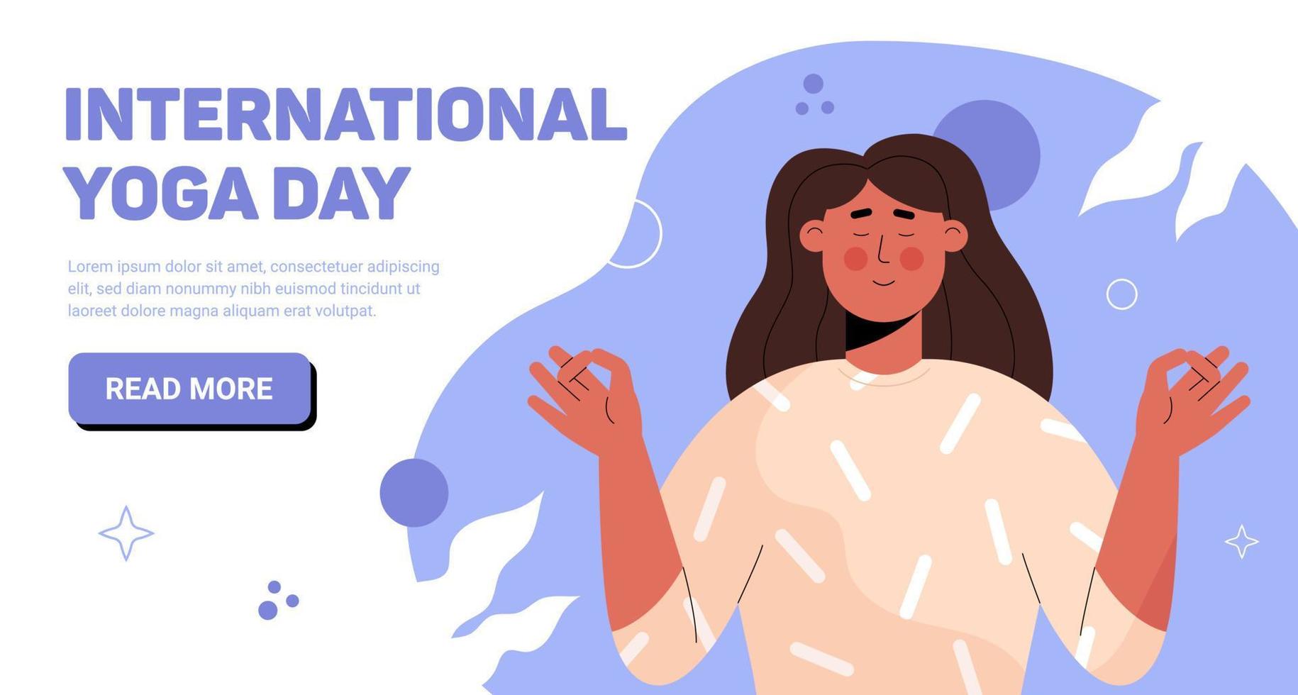 internationale yoga dag banner vector