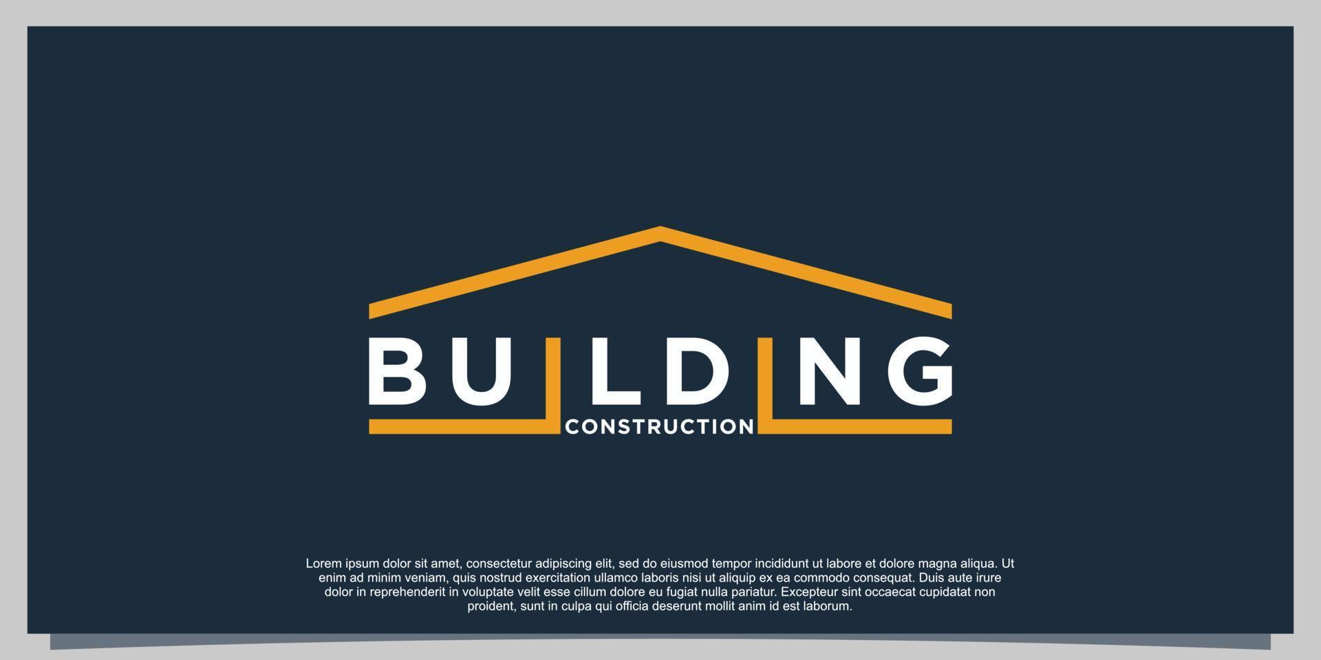 gebouw logo ontwerp illustratie met gemakkelijk creatief vector