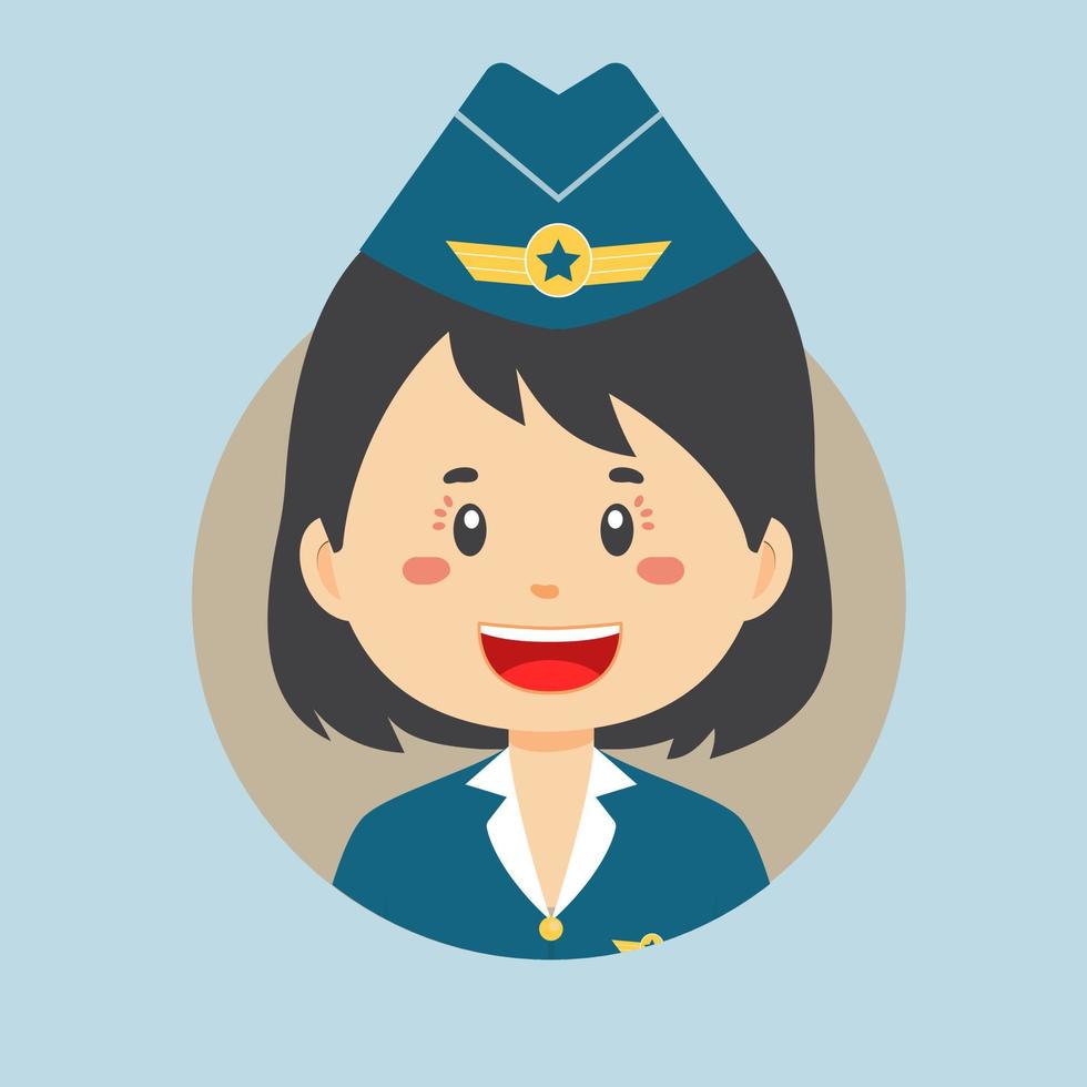 avatar van een stewardess karakter vector