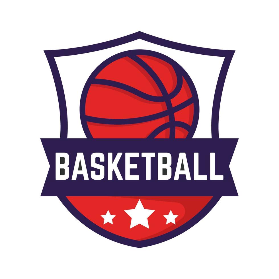 minimalistische basketbal logo embleem sjabloon, met wit geïsoleerd achtergrond vector