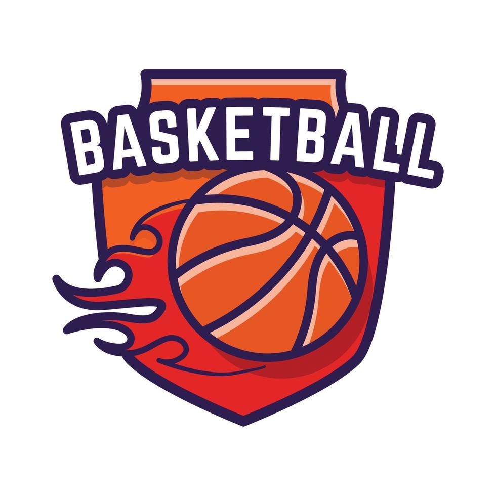 minimalistische basketbal logo embleem sjabloon, met wit geïsoleerd achtergrond vector