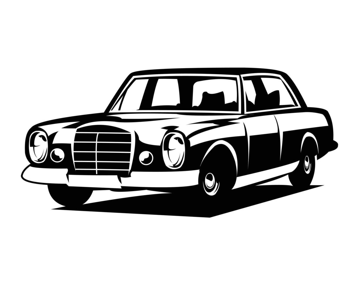 luxe wijnoogst auto van 1963 geïsoleerd wit achtergrond kant visie. het beste voor logo's, insignes, emblemen, pictogrammen, beschikbaar in eps 10. vector