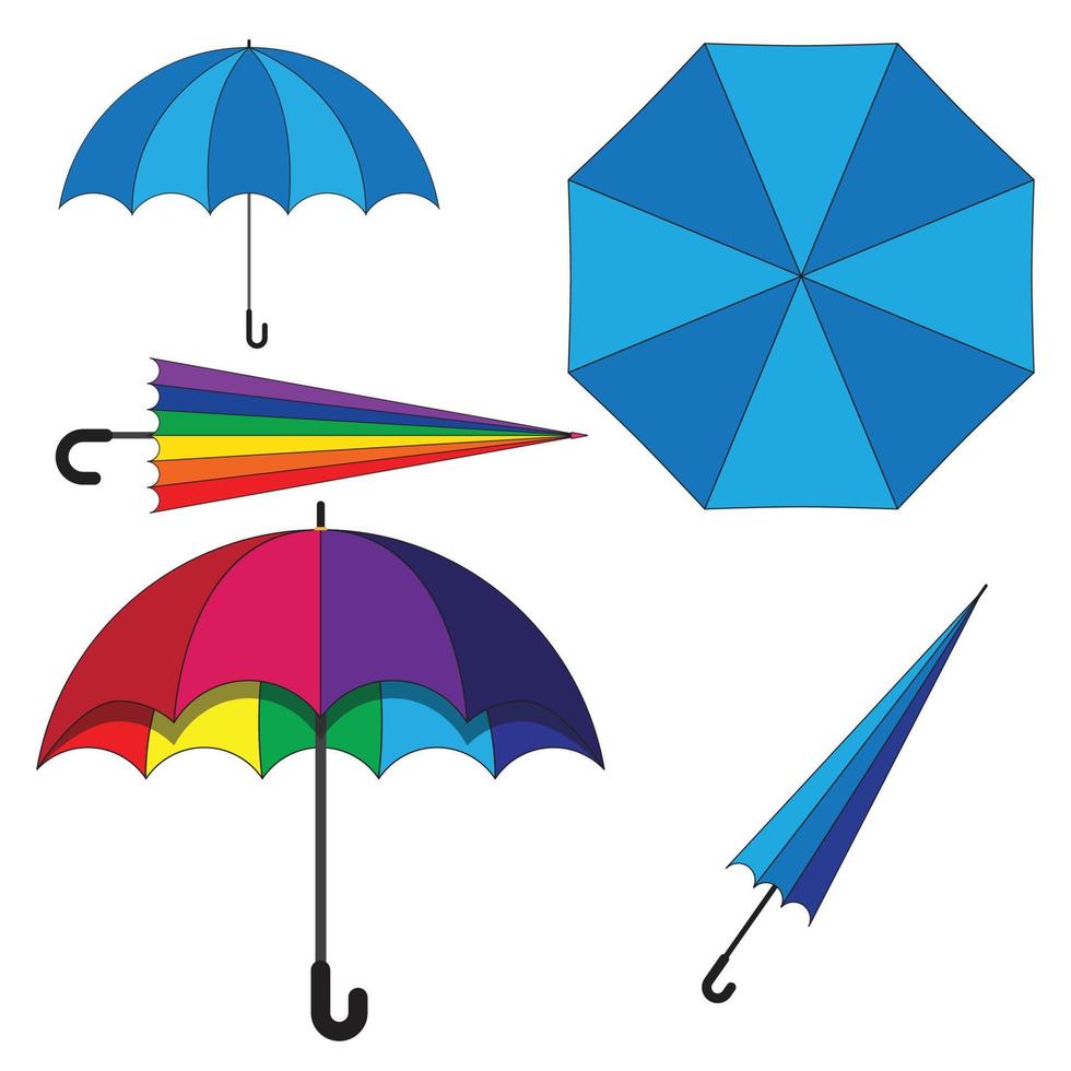 kleurrijk paraplu reeks vector