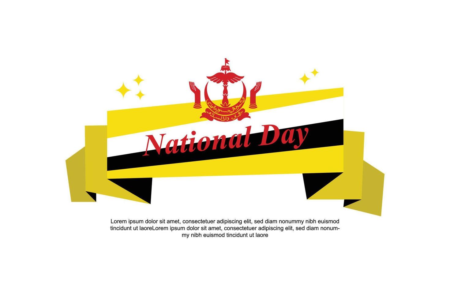 nationaal dag van Brunei Darussalam achtergrond. vector