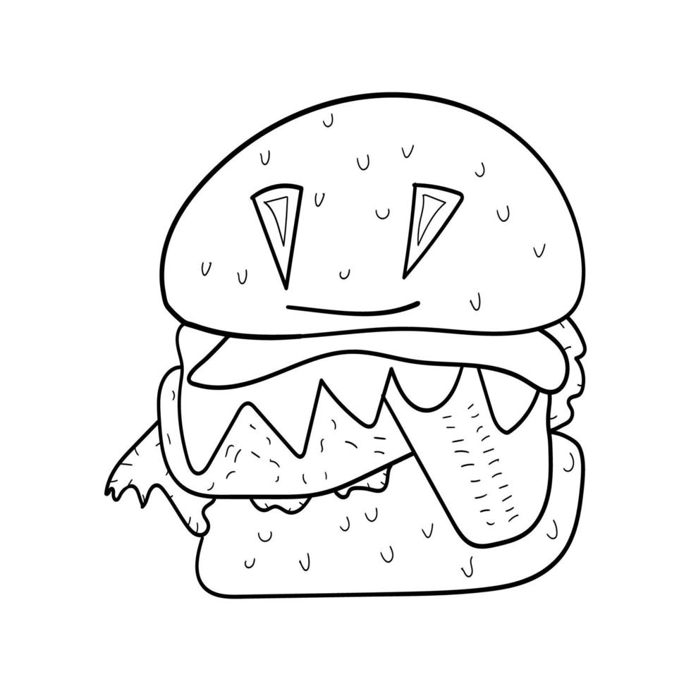 monster hamburger icoon vector illustraties voor uw werk logo, handelswaar t-shirt, stickers, en etiket ontwerpen, poster, groet kaarten reclame bedrijf bedrijf of merk