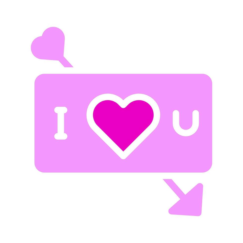 kaart icoon solide roze stijl Valentijn illustratie vector element en symbool perfect.