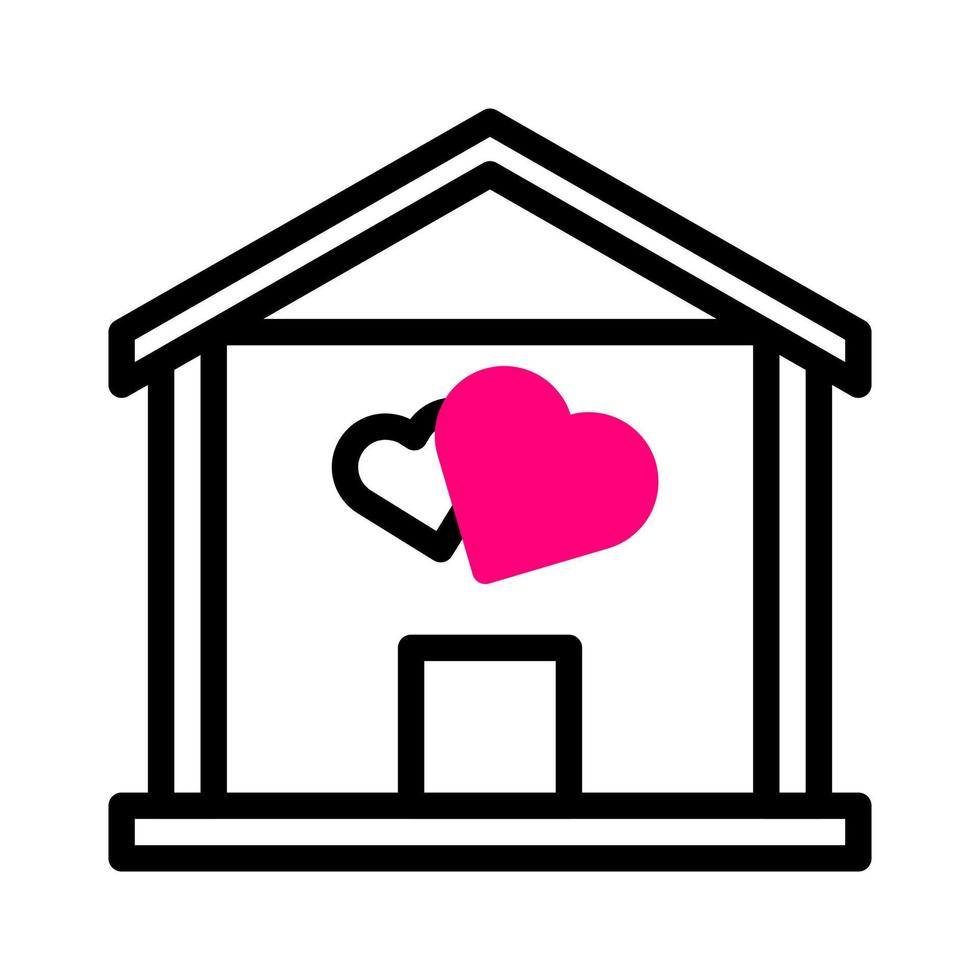 huis icoon duotoon rood stijl Valentijn illustratie vector element en symbool perfect.