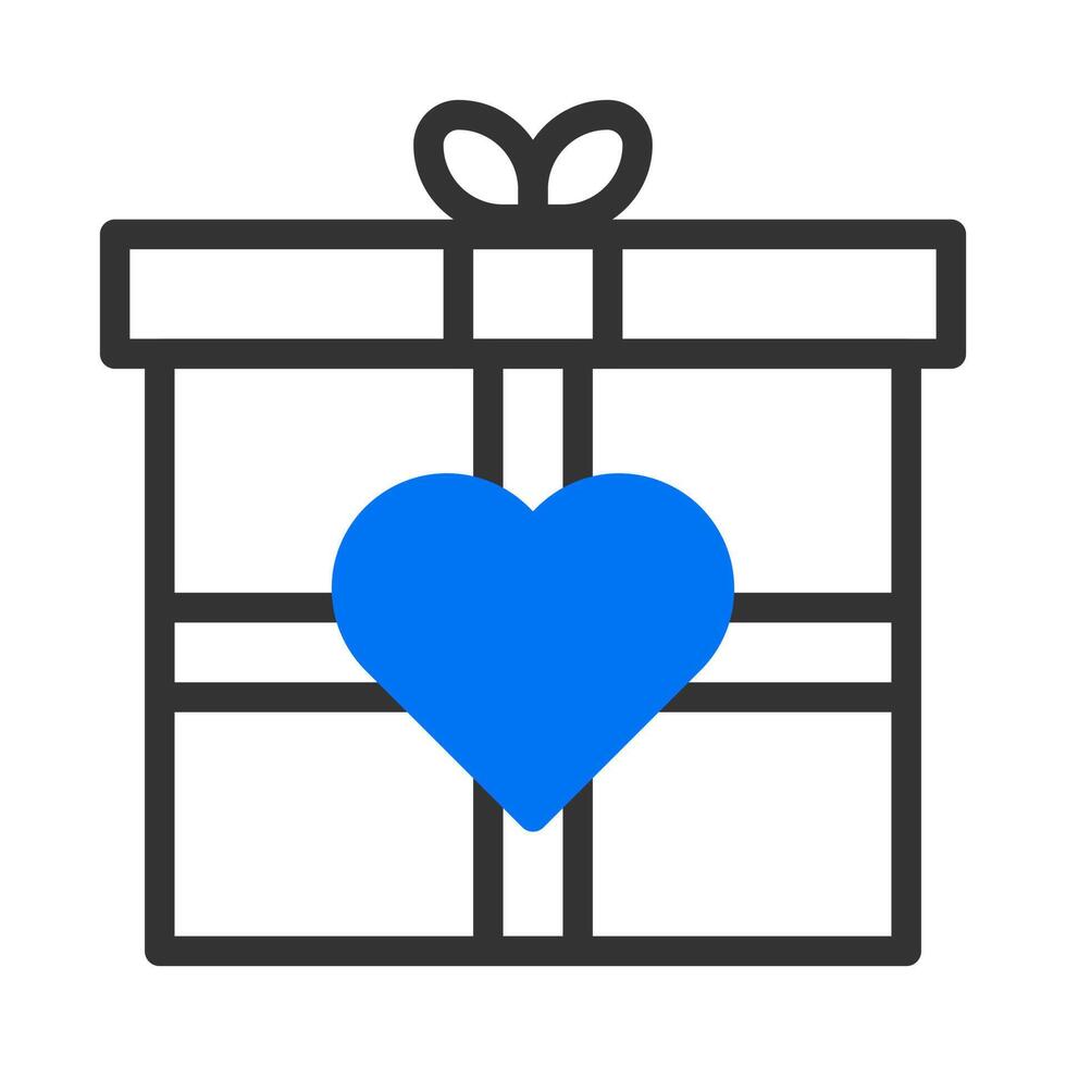 geschenk icoon duotune blauw Valentijn illustratie vector element en symbool perfect.