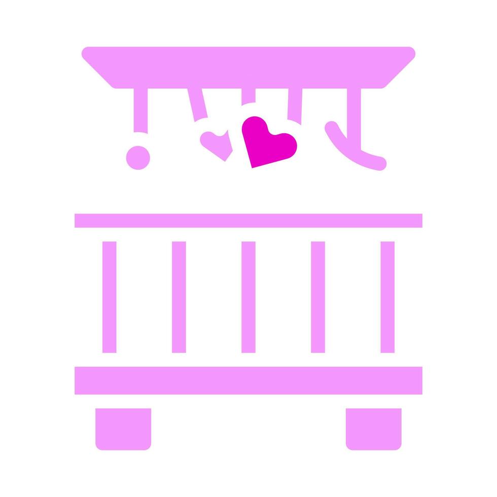 bed icoon solide roze stijl Valentijn illustratie vector element en symbool perfect.