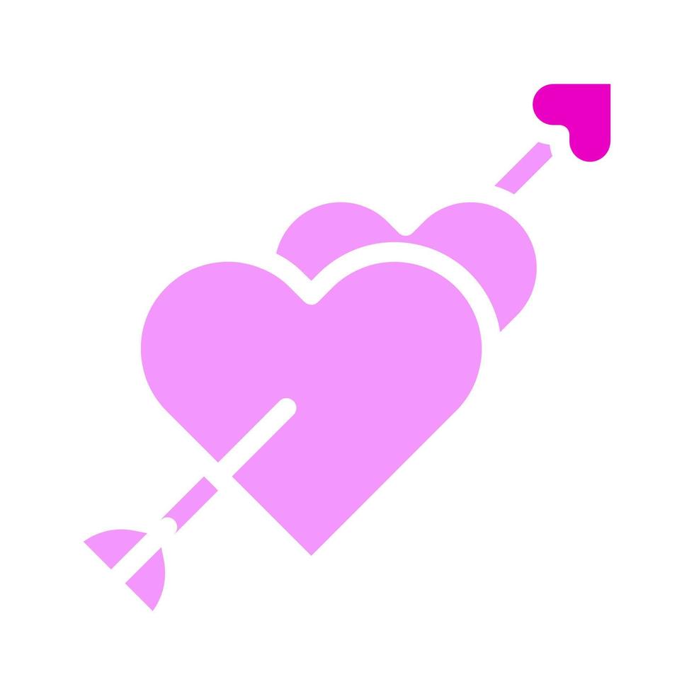 pijl icoon solide roze stijl Valentijn illustratie vector element en symbool perfect.