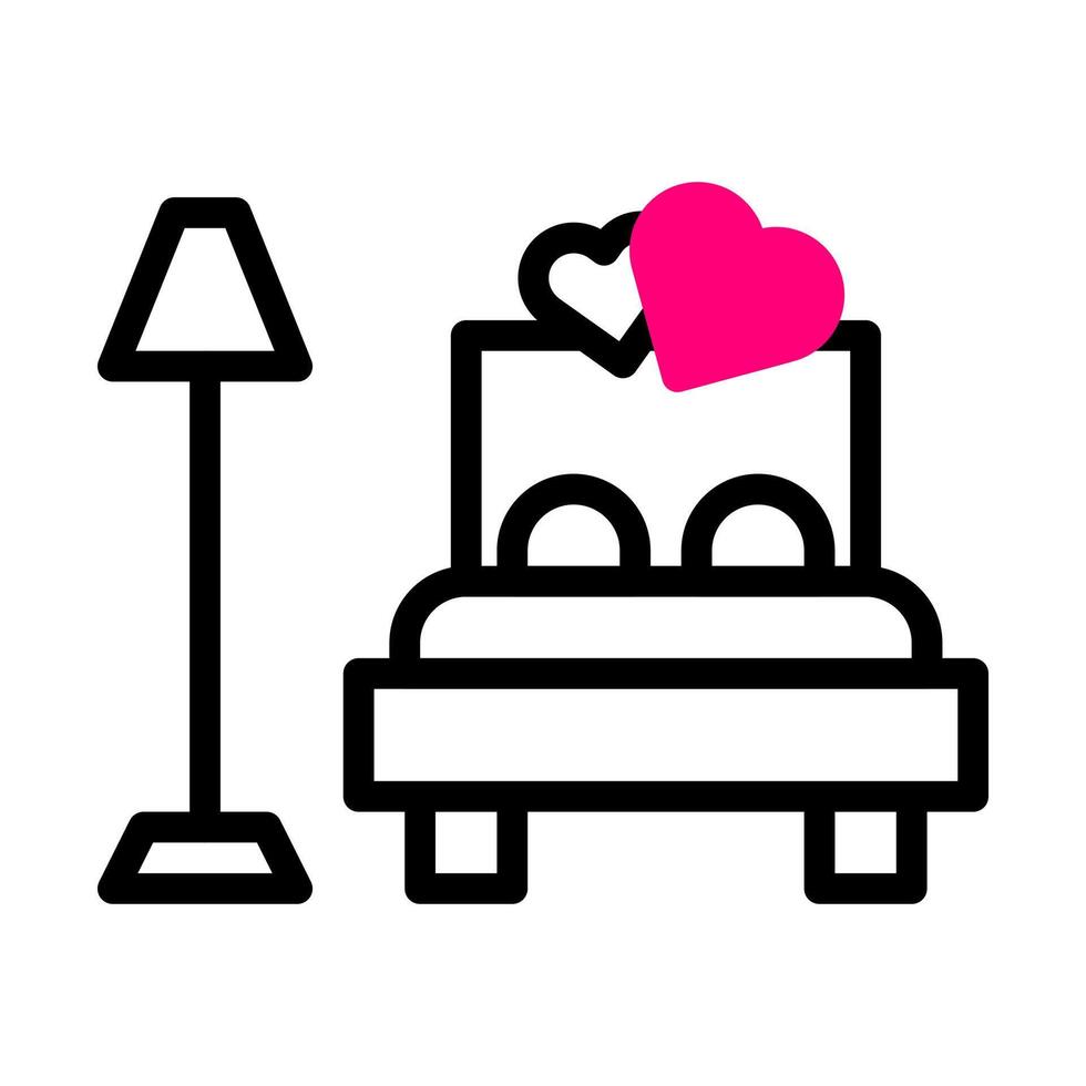 bed icoon duotoon rood stijl Valentijn illustratie vector element en symbool perfect.