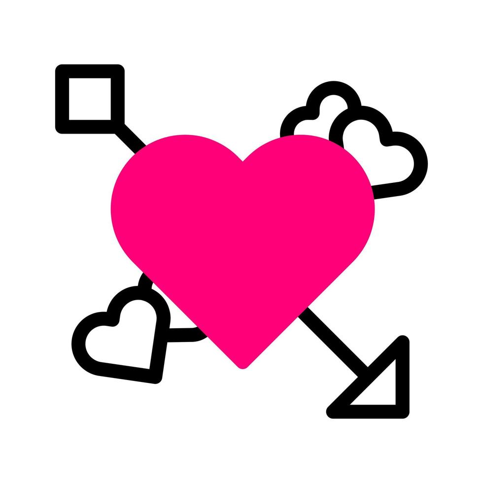 hart icoon duotoon rood stijl Valentijn illustratie vector element en symbool perfect.