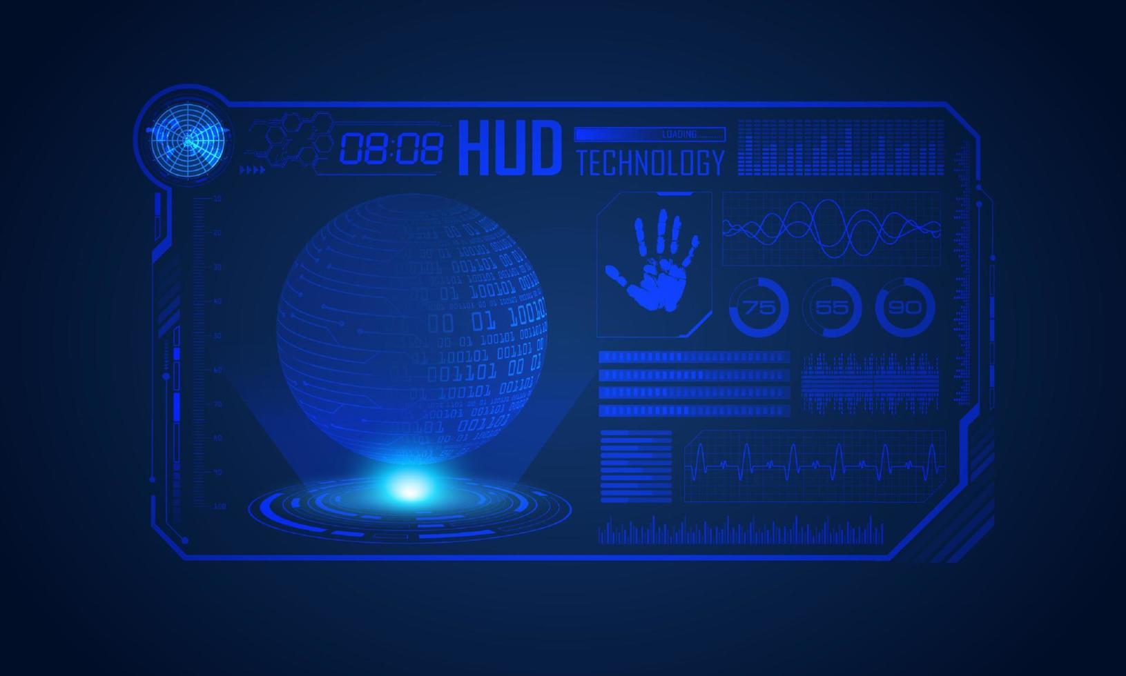 blauw modern hud technologie scherm achtergrond vector