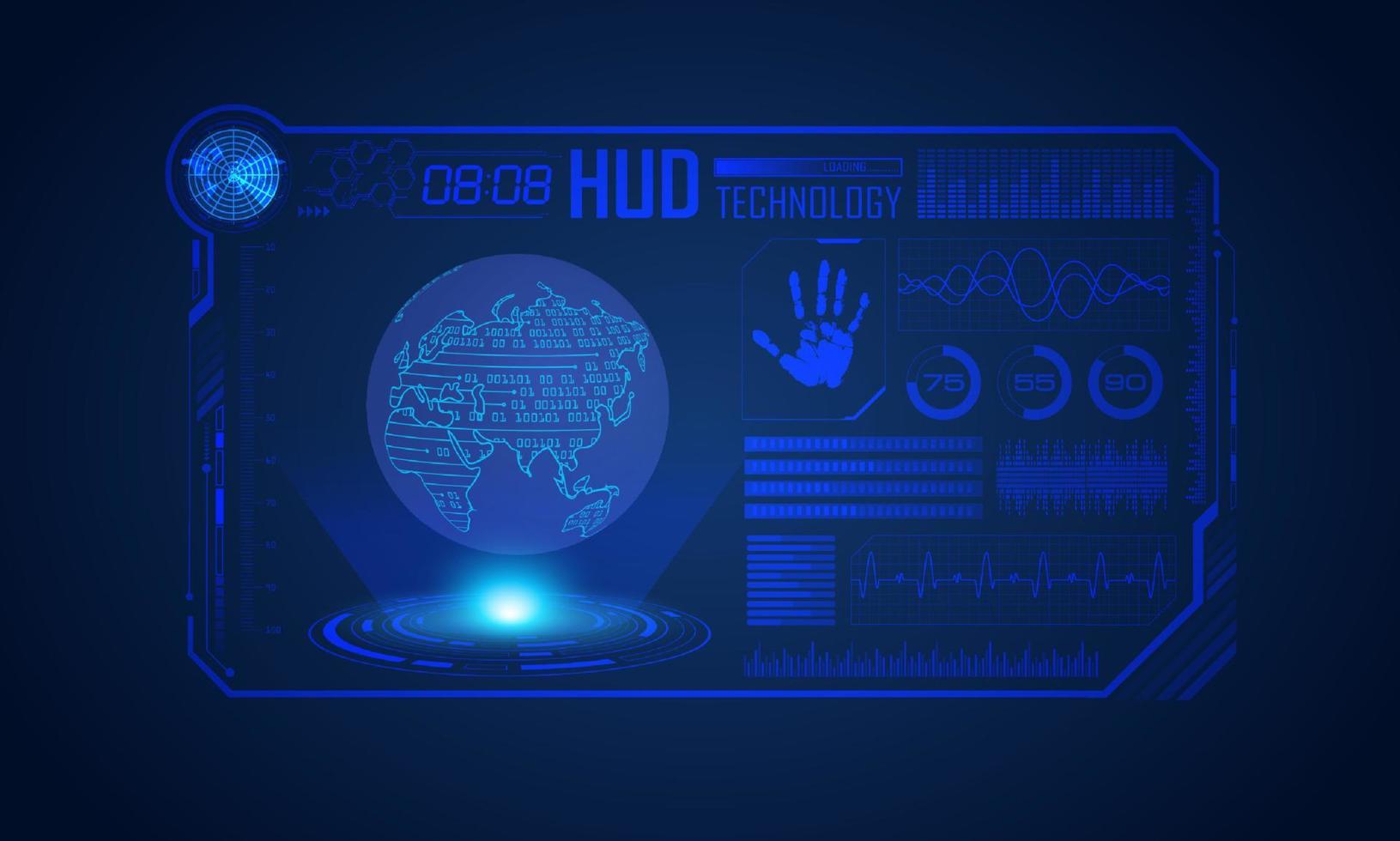 blauw modern hud technologie scherm achtergrond vector