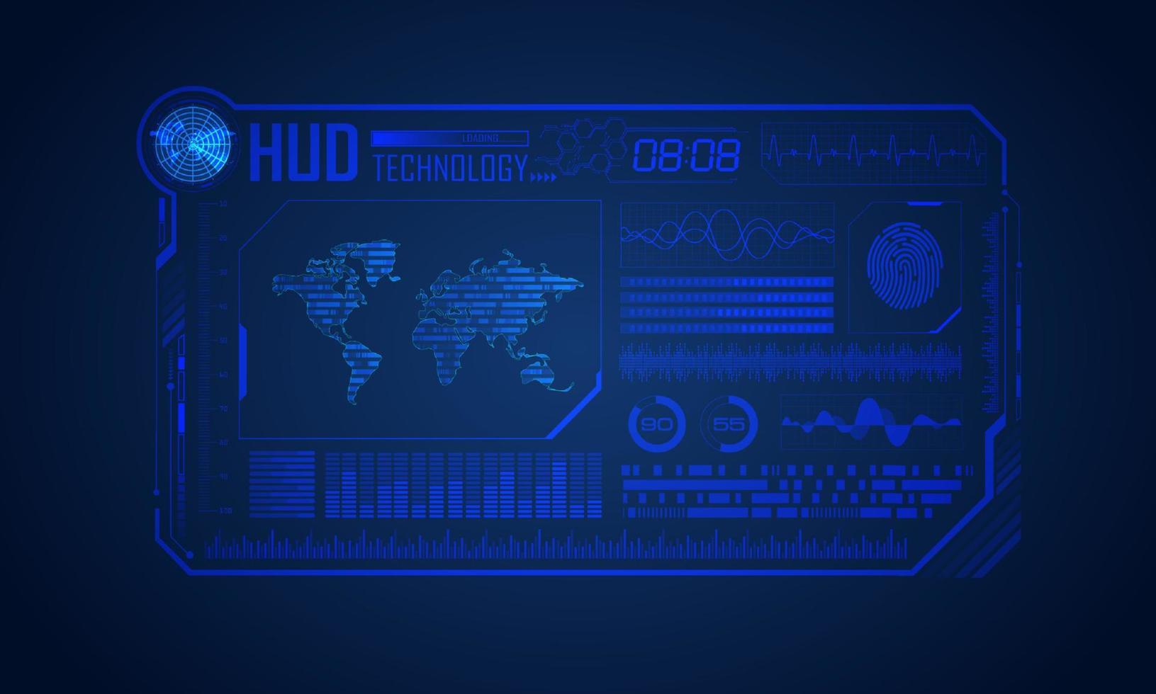 blauw modern hud technologie scherm achtergrond vector