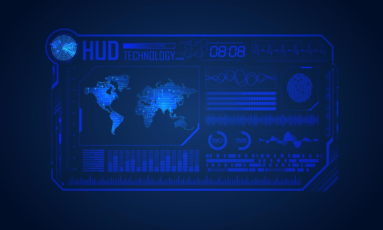 blauw modern hud technologie scherm achtergrond vector