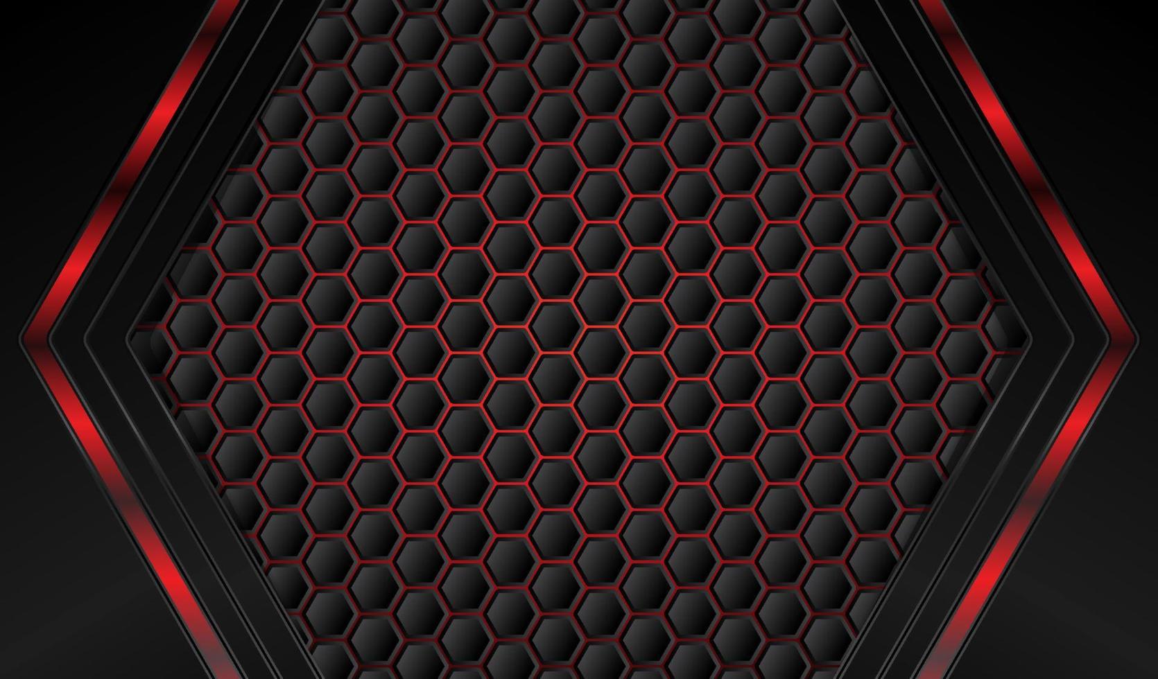 zwart metaal abstract achtergrond met rood gloed vector