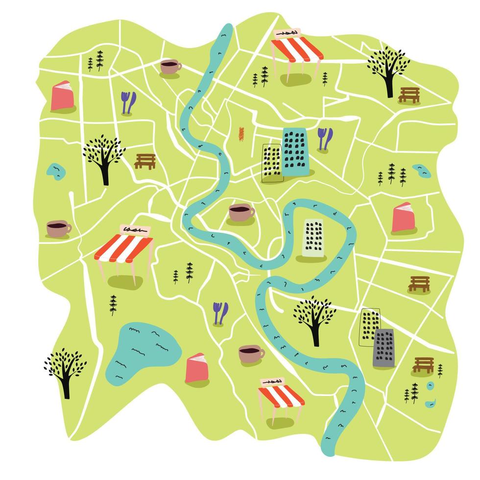 stadsplattegrond voor elke vorm van digitale infografiek en gedrukte publicatie. vector