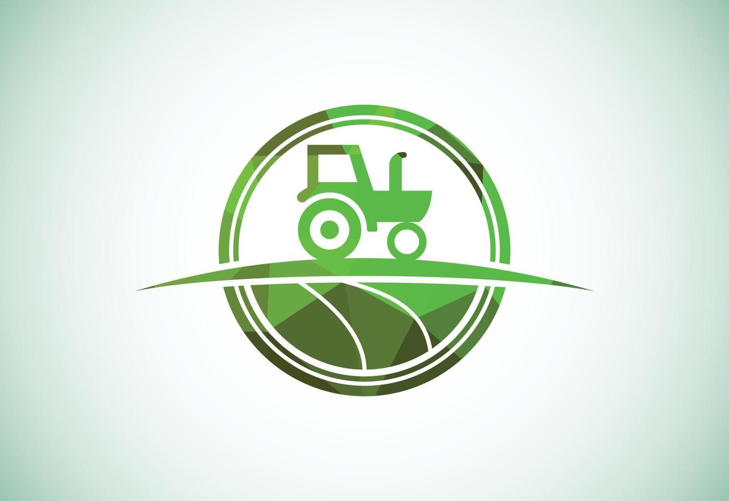 trekker of boerderij laag poly stijl logo ontwerp, geschikt voor ieder bedrijf verwant naar landbouw industrieën. vector