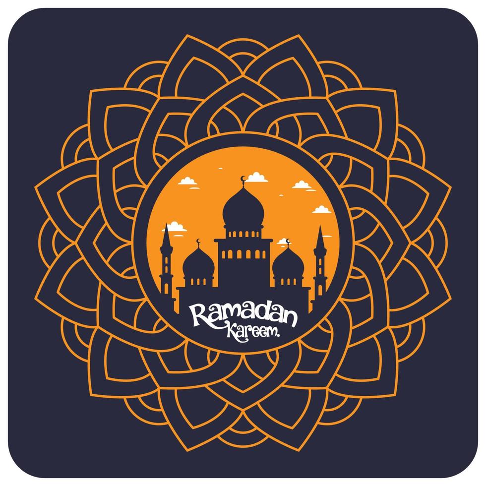 Ramadan kareem groet kaarten. moslim achtergrond. moskee en maan vector