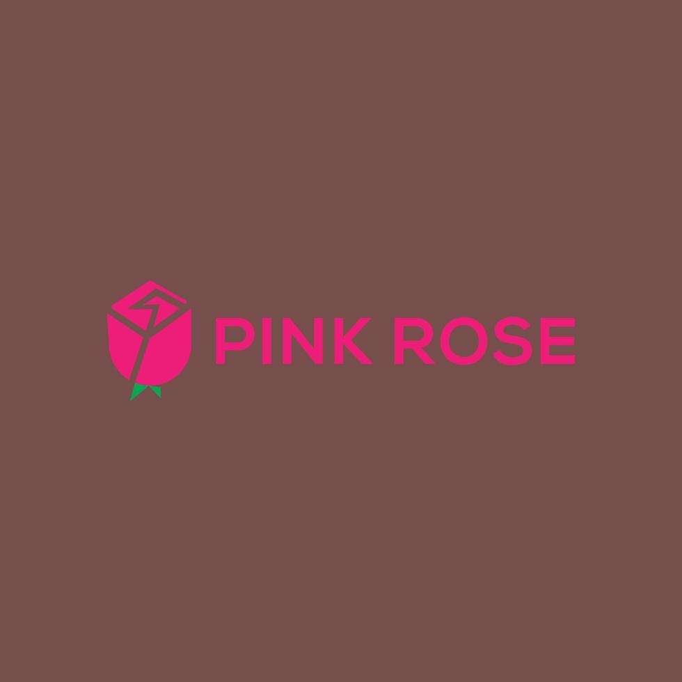 abstract modern roze roos logo ontwerp vector