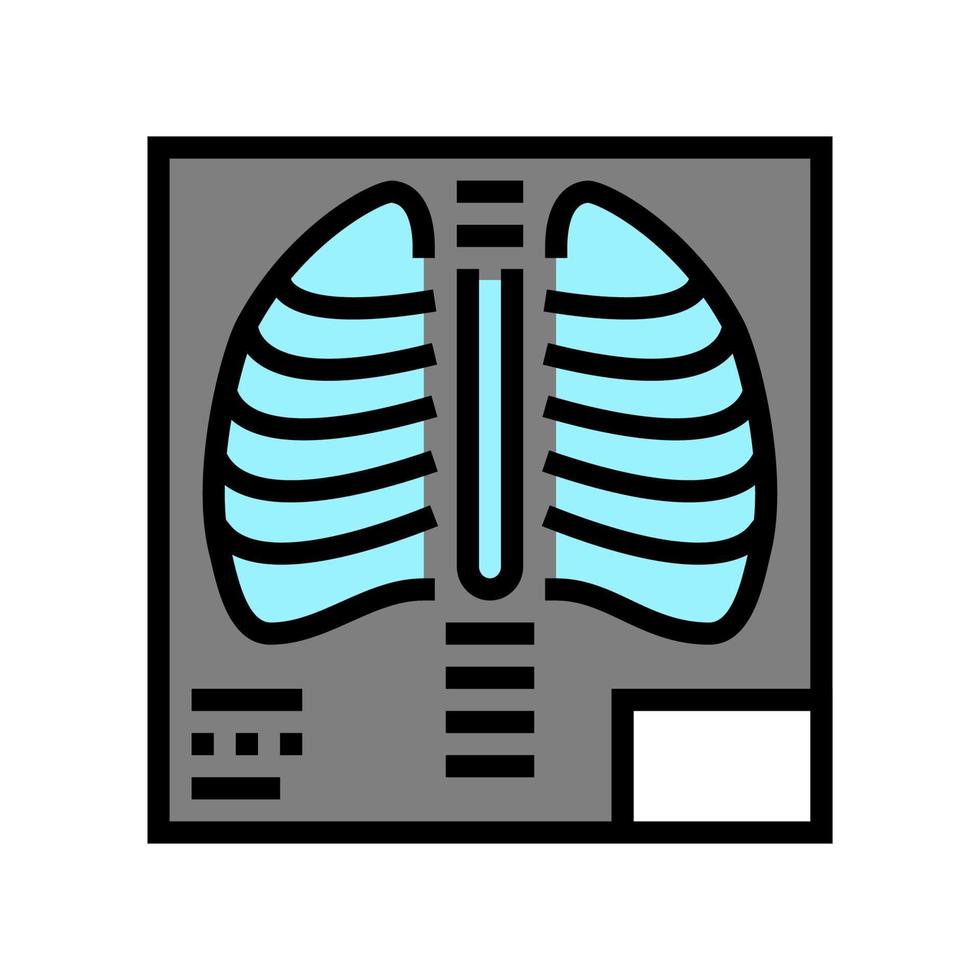 röntgenstraal radiologie kleur icoon vector illustratie vlak