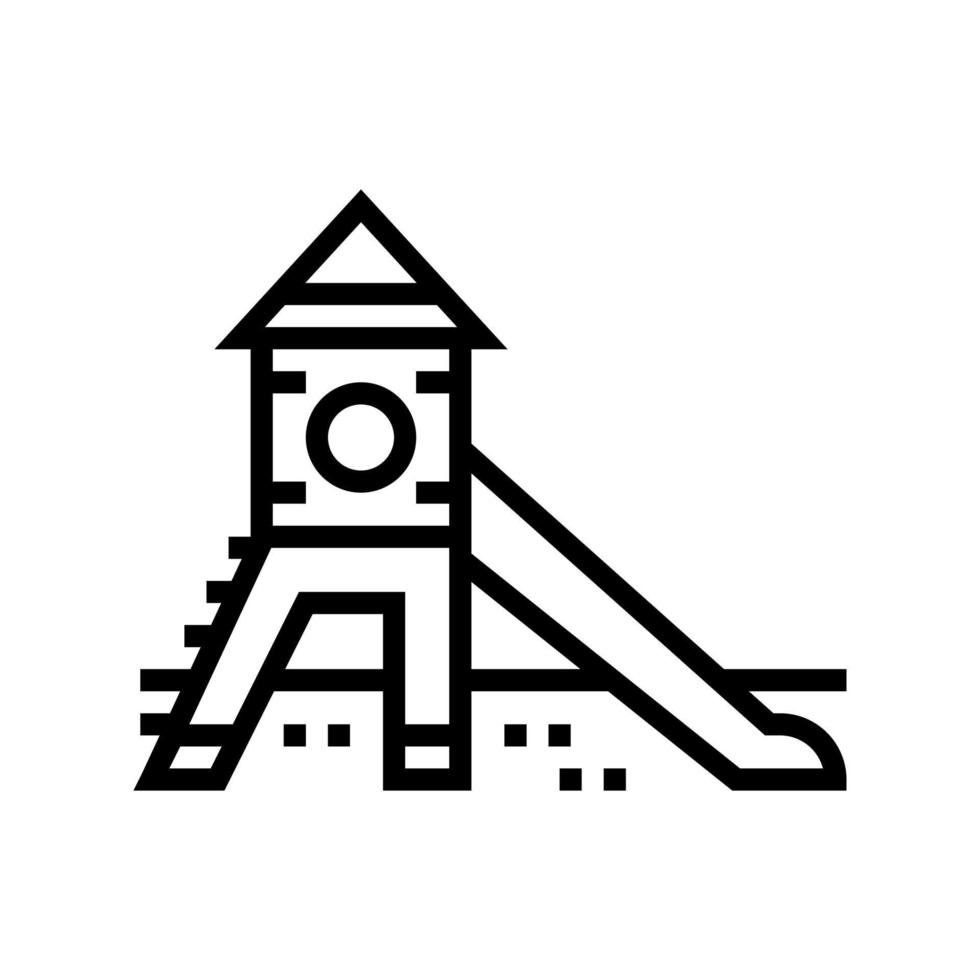 glijbaan kleuterschool lijn icoon vector illustratie
