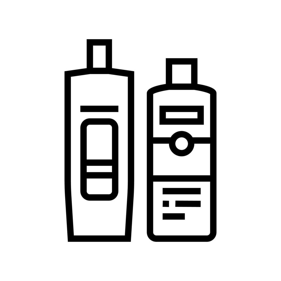 balsem en haar- conditioner pakketjes lijn icoon vector illustratie